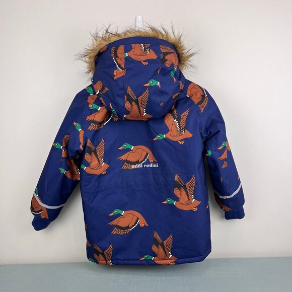 Mini Rodini K2 Wild Duck Padded Parka Winter Coat Navy 128-134 cm 7-9 - Picture 10 of 15